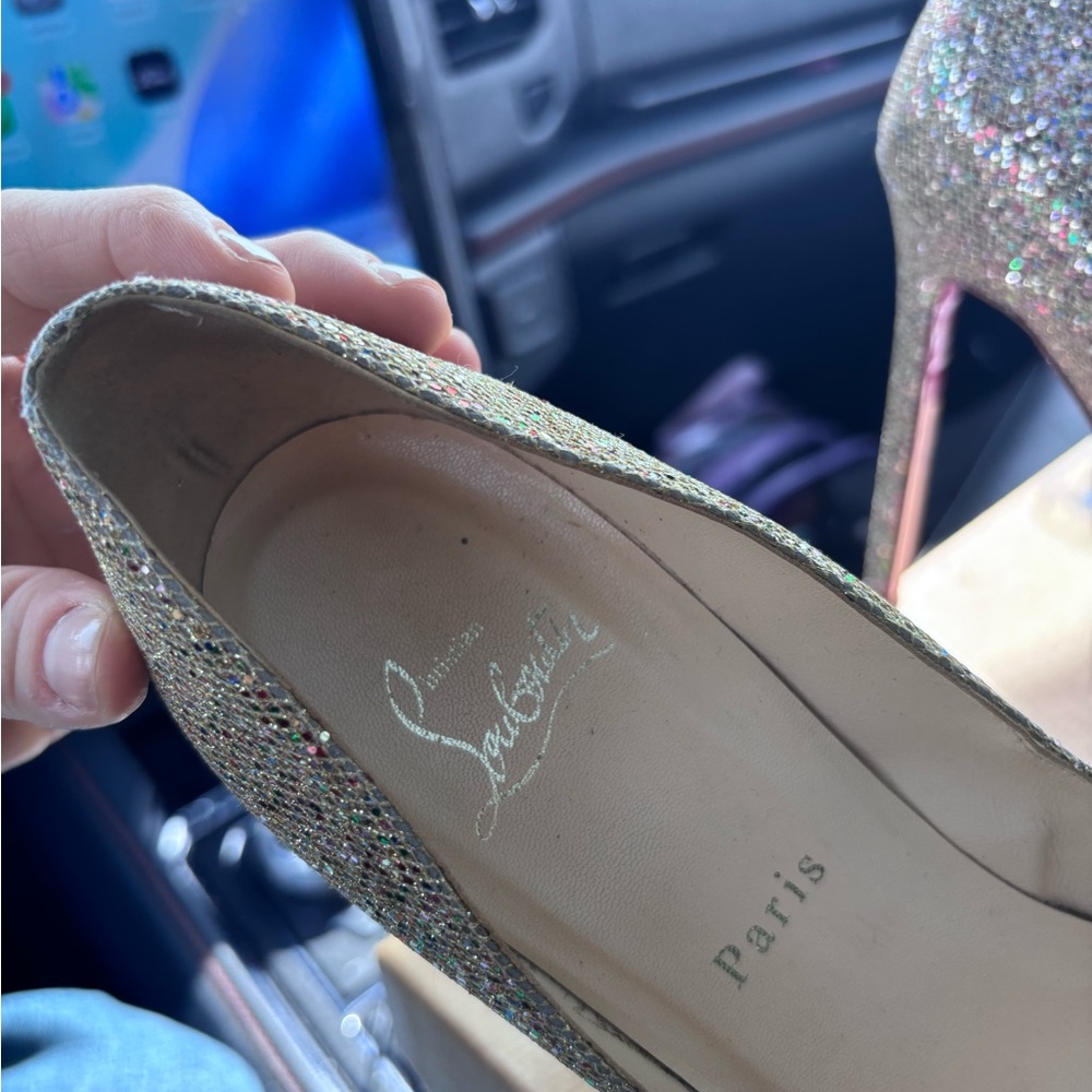 Christian Louboutin Gold Multicolor Heels - Picture 5 of 6